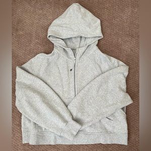 Lululemon Scuba half zip hoodie color light grey size XL